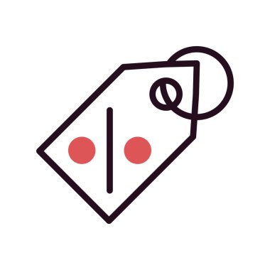 İndirim etiketi simgesi. Yüzde sembolü olan kıyafetlerin basit çizimi.