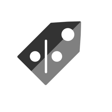 İndirim etiketi simgesi. Yüzde sembolü olan kıyafetlerin basit çizimi.