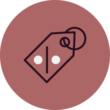 İndirim etiketi simgesi. Yüzde sembolü olan kıyafetlerin basit çizimi.