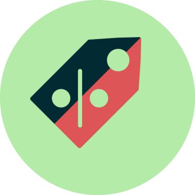 İndirim etiketi simgesi. Yüzde sembolü olan kıyafetlerin basit çizimi.