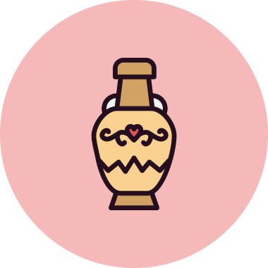 Dekoratif kavanoz simgesinin vektör çizimi