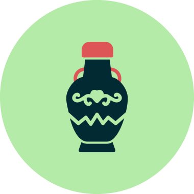 Dekoratif kavanoz simgesinin vektör çizimi