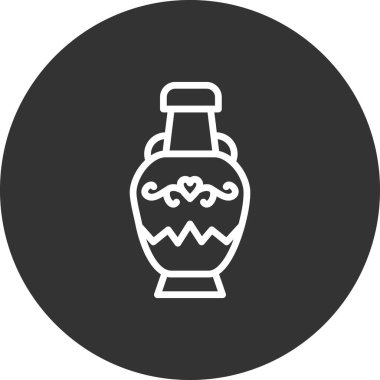 Dekoratif kavanoz simgesinin vektör çizimi