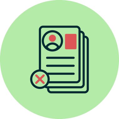 Özgeçmiş Reddedilmiş belge, vektör illüstrasyonu  