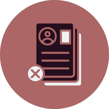 Özgeçmiş Reddedilmiş belge, vektör illüstrasyonu  