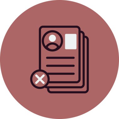 Özgeçmiş Reddedilmiş belge, vektör illüstrasyonu  