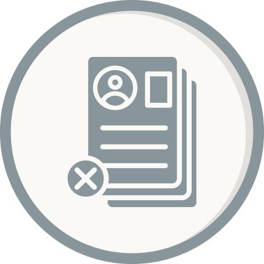 Özgeçmiş Reddedilmiş belge, vektör illüstrasyonu  