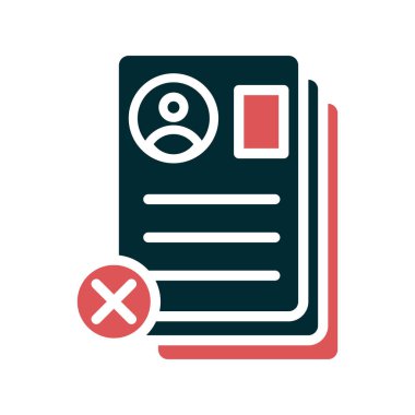 Özgeçmiş Reddedilmiş belge, vektör illüstrasyonu  