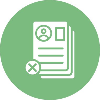 Özgeçmiş Reddedilmiş belge, vektör illüstrasyonu  