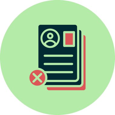 Özgeçmiş Reddedilmiş belge, vektör illüstrasyonu  