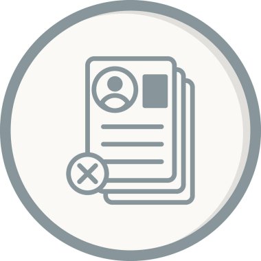 Özgeçmiş Reddedilmiş belge, vektör illüstrasyonu  