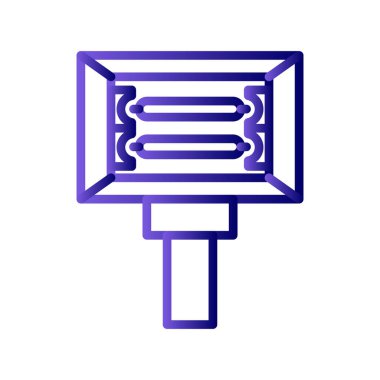 Gölgeli el feneri sembolünün basit düz simgesi.