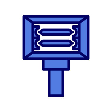 Gölgeli el feneri sembolünün basit düz simgesi.