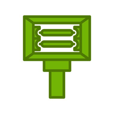 Gölgeli el feneri sembolünün basit düz simgesi.