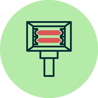 Gölgeli el feneri sembolünün basit düz simgesi.