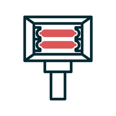 Gölgeli el feneri sembolünün basit düz simgesi.