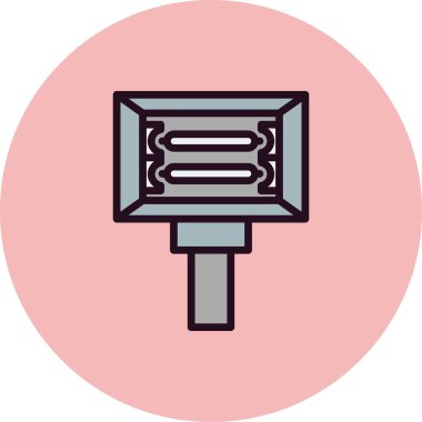 Gölgeli el feneri sembolünün basit düz simgesi.