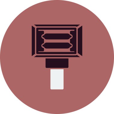 Gölgeli el feneri sembolünün basit düz simgesi.