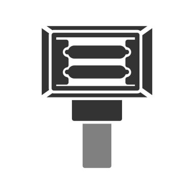 Gölgeli el feneri sembolünün basit düz simgesi.