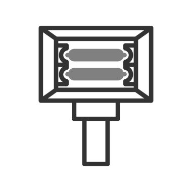 Gölgeli el feneri sembolünün basit düz simgesi.