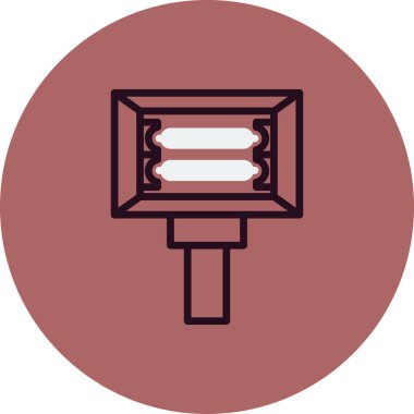 Gölgeli el feneri sembolünün basit düz simgesi.