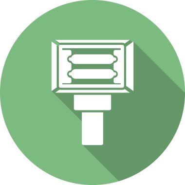 Gölgeli el feneri sembolünün basit düz simgesi.