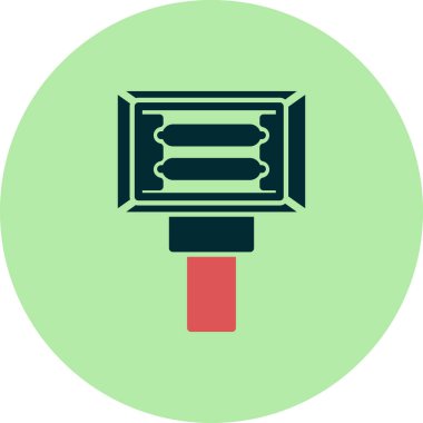 Gölgeli el feneri sembolünün basit düz simgesi.