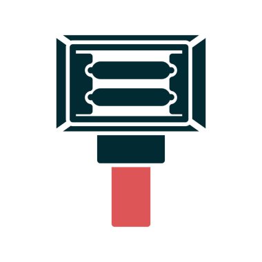 Gölgeli el feneri sembolünün basit düz simgesi.