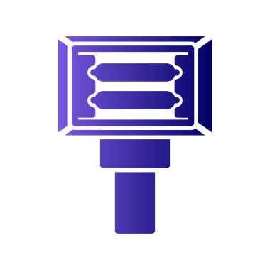 Gölgeli el feneri sembolünün basit düz simgesi.