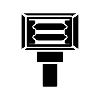 Gölgeli el feneri sembolünün basit düz simgesi.