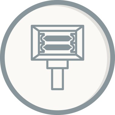 Gölgeli el feneri sembolünün basit düz simgesi.