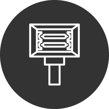 Gölgeli el feneri sembolünün basit düz simgesi.