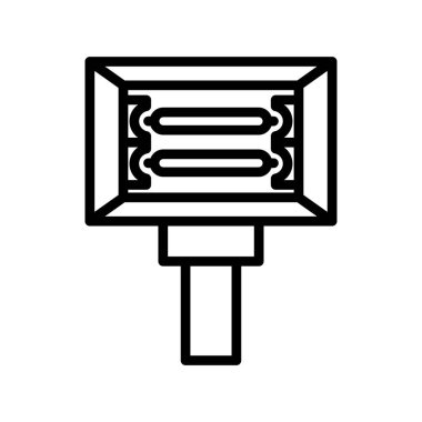 Gölgeli el feneri sembolünün basit düz simgesi.