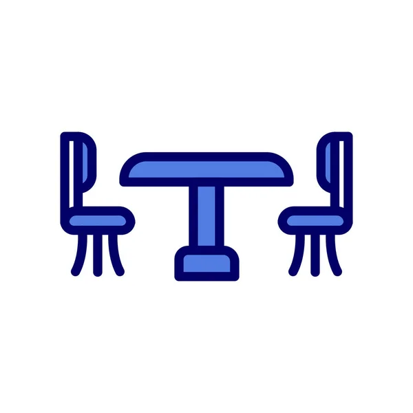 Tafel Stoelen Pictogrammen Vector Illustratie — Stockvector