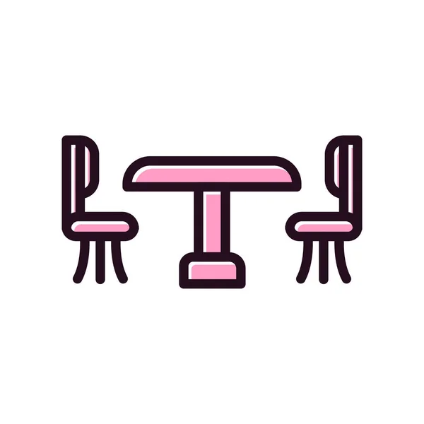 Table Chairs Icons Vector Illustration — ストックベクタ