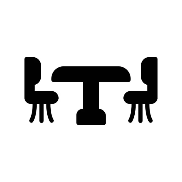 Ikony Stolů Židlí Vektorová Ilustrace — Stockový vektor