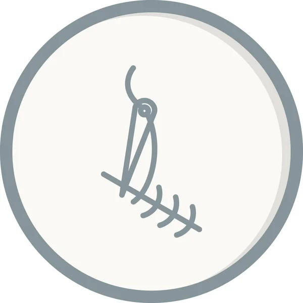 Outline Needle Vector Illustration Symbol Web Design — стоковый вектор