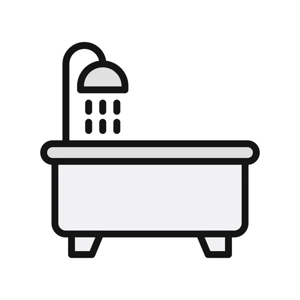 浴槽のアイコンベクトルイラスト — ストックベクタ