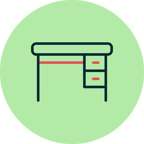 Schreibtisch Mit Schubladen Flaches Vektor Symbol — Stockvektor