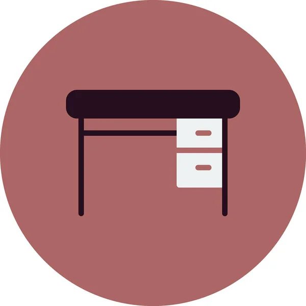 Schreibtisch Mit Schubladen Flaches Vektor Symbol — Stockvektor