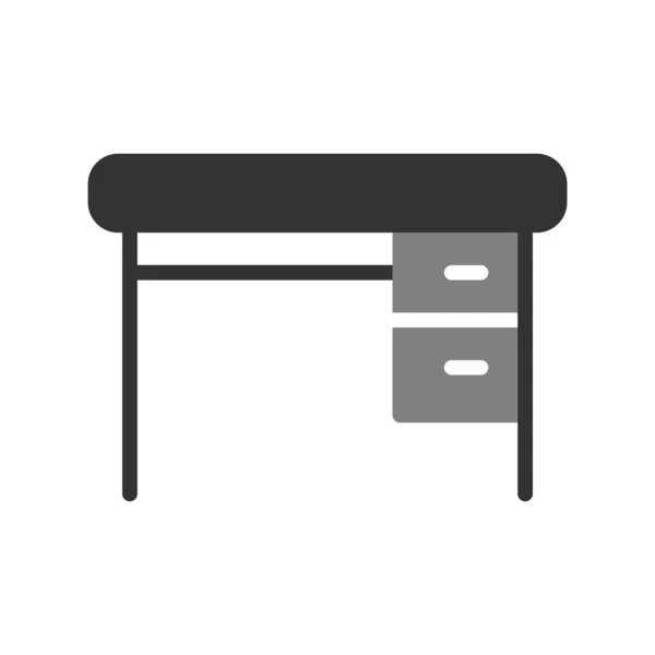 Íróasztal Fiókos Lapos Vektor Ikonnal — Stock Vector