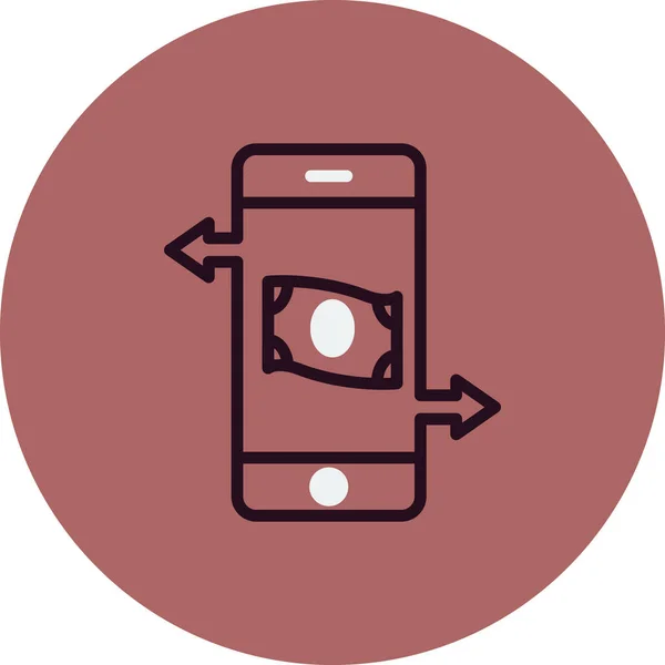 Smartphone Εικονίδιο Δολάρια Περίγραμμα Πληρωμής Online Διανυσματική Εικονογράφηση Εικονόγραμμα Τραπεζικό — Διανυσματικό Αρχείο