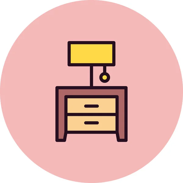 Night Stand Ikon Vektor Illusztráció — Stock Vector