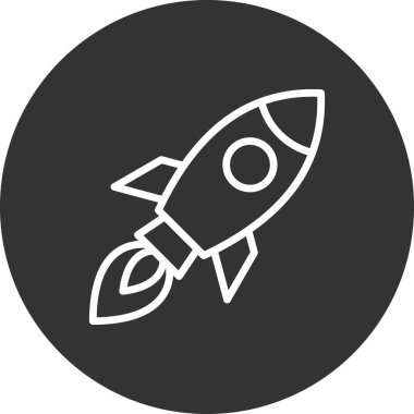 roket simgesi, vektör illüstrasyonu