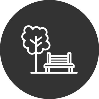 Park simgesi, vektör illüstrasyonu