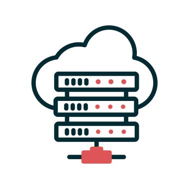 Bulut hesaplama sunucu simgesi vektör çizimi