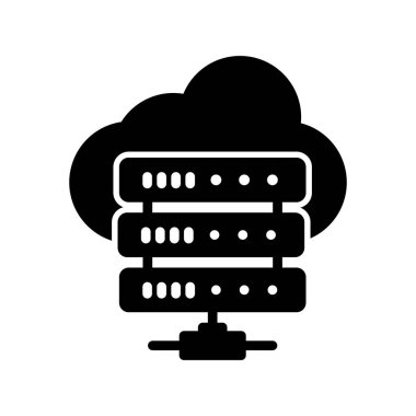 Bulut hesaplama sunucu simgesi vektör çizimi