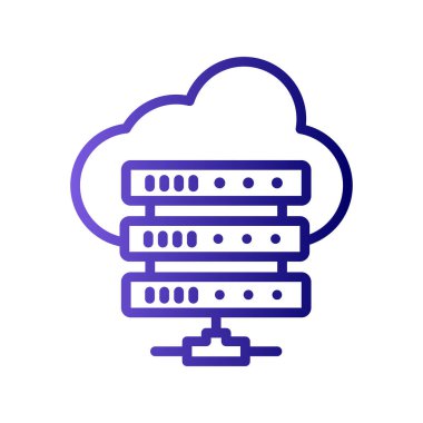 Bulut hesaplama sunucu simgesi vektör çizimi