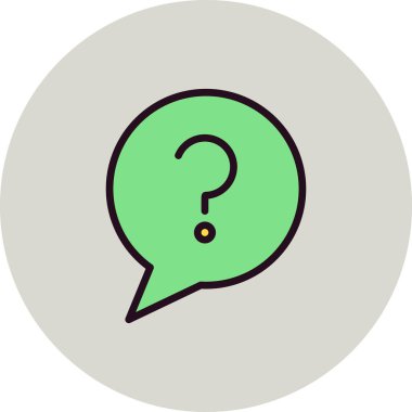 Soru işareti simgesi, vektör illüstrasyonuna yardım