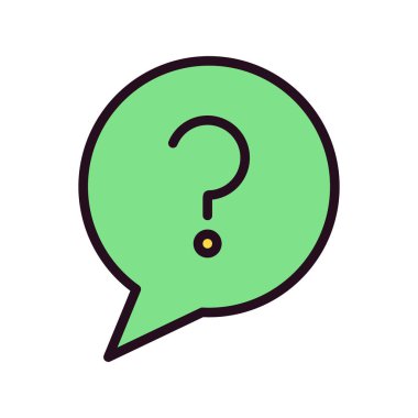 Soru işareti simgesi, vektör illüstrasyonuna yardım